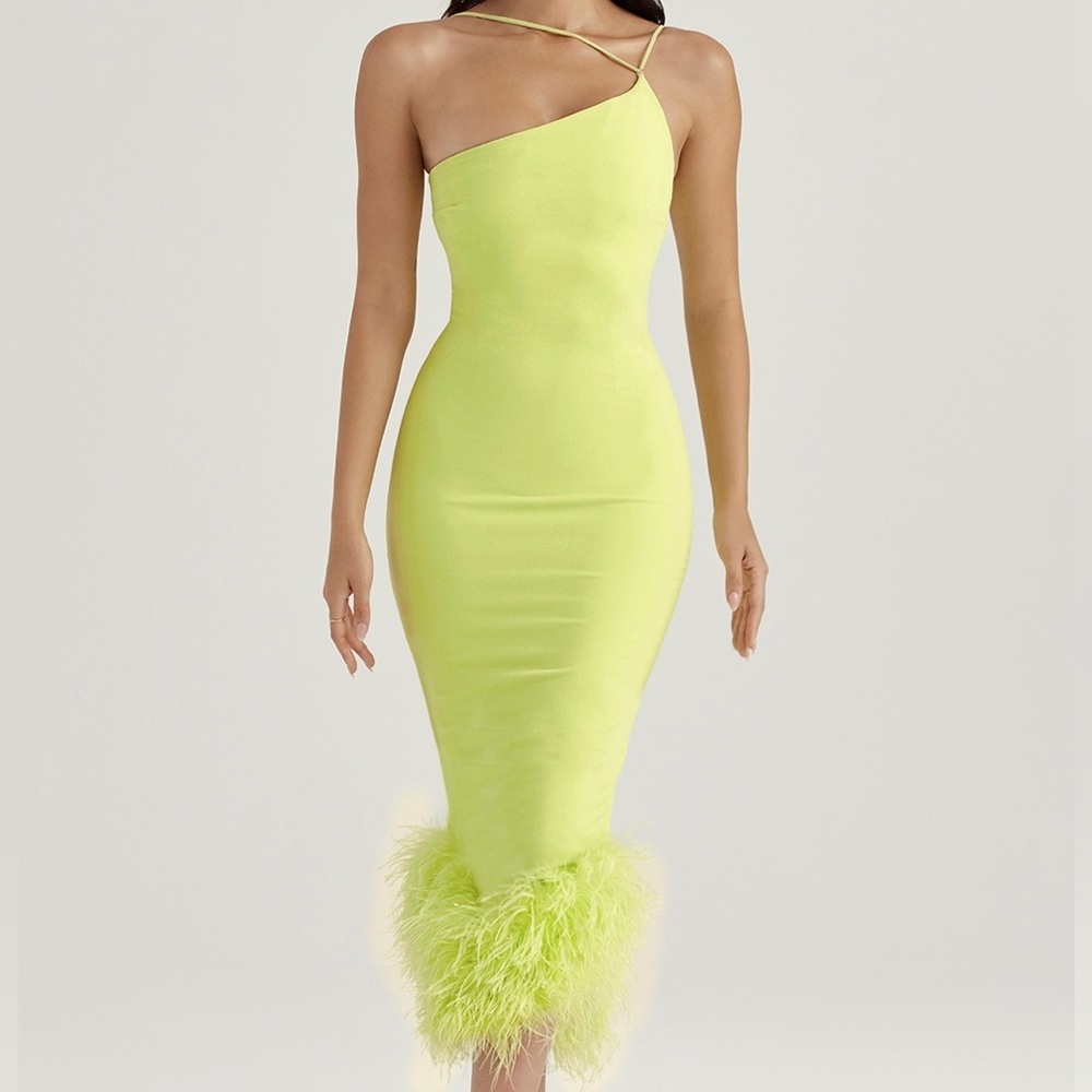 House of CB ALESSIA LIME MIDI DRESS